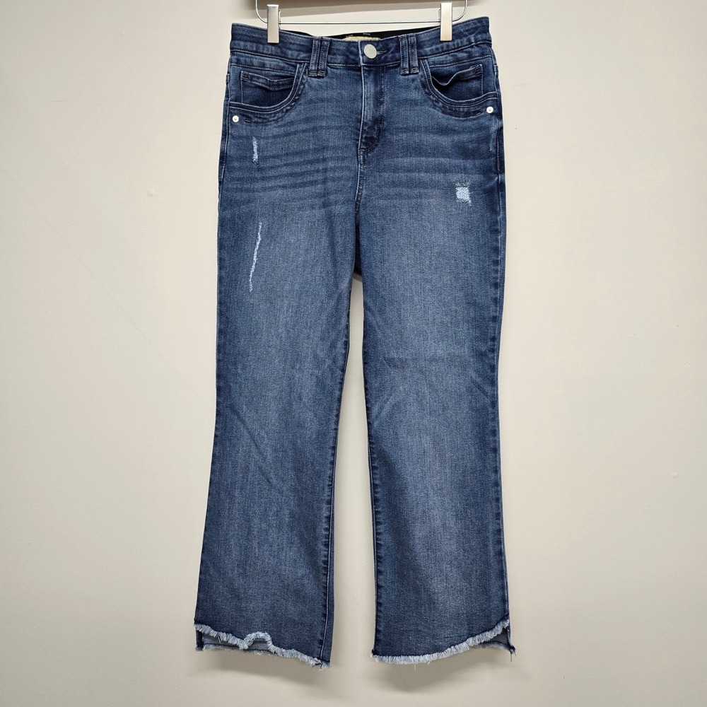 Democracy Ab-solution Jeans Womens 6 Blue‎ Distressed Raw Hem Boho Minimalist